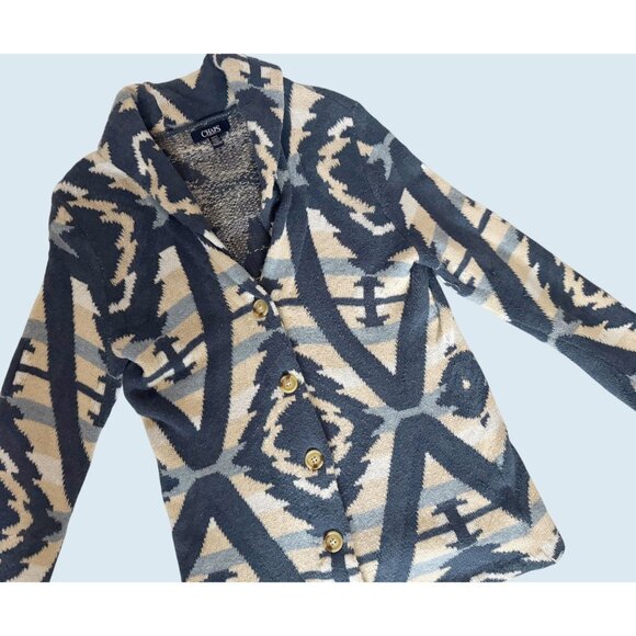 CHAPS Southwest Inspired Shawl Collar Cardigan Sweater Sz M - Picture 1 of 8